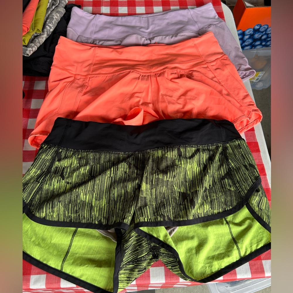 3 Lululemon shorts - all size 8 euc